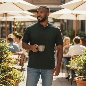 Vintage Dodeca Mens 5XL‎ Black Short Sleeve Collared Polo Shirt - NEW